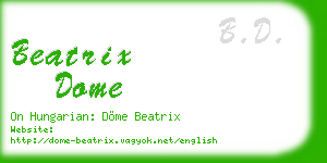 beatrix dome business card
